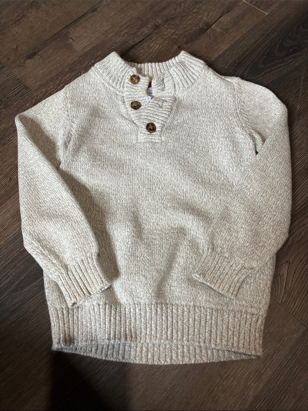 Carter's Cream Knit Henley Sweater with Button Placket